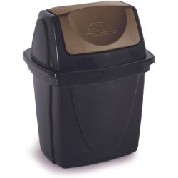 Lixeira Eco Basculante 4,9 L Preta com Tampa – Plasútil