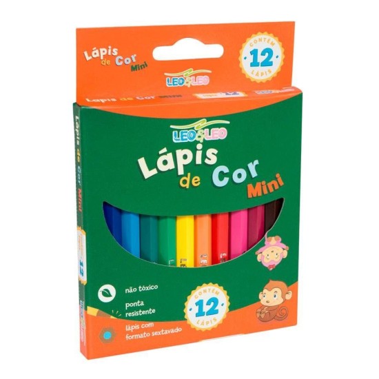 Lápis de Cor Mini 12 Cores - LeoeLeo 