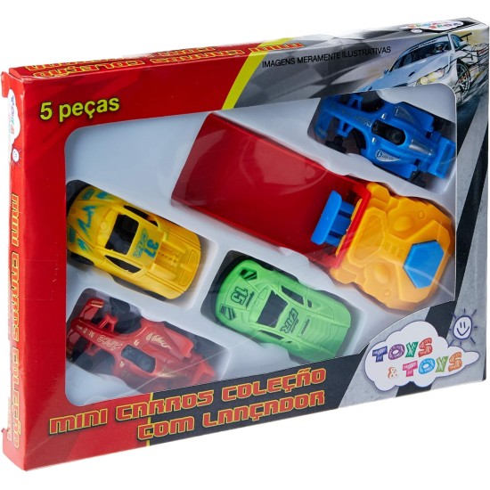 Carrinho de Miniatura com Pista e Lançador - 5 Peças Toys Toys