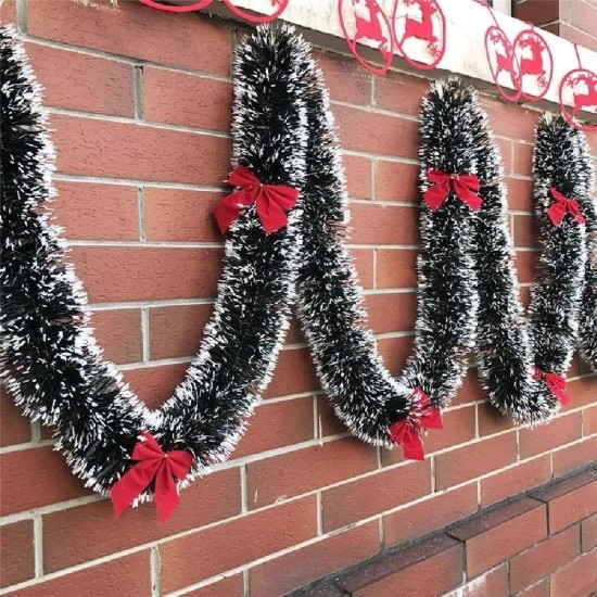 Festão Verde Nevado Decoração de Natal 2M X 9CM 