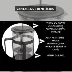 Cafeteira Francesa Portátil 300ml - Euroquadros