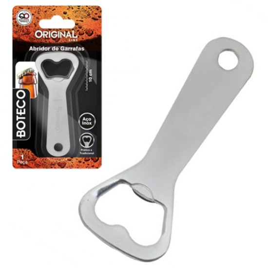 Abridor de Garrafa de Inox Boteco 4" (10cm) - Na Cartela