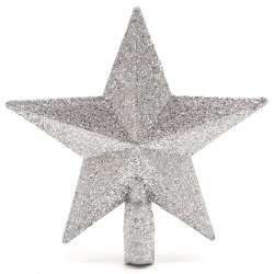 Ponteira de Árvore Estrela Prata 24x22cm Ponteira de Árvore Estrela Prata 24x22cm