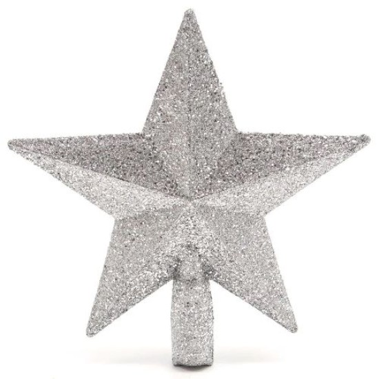 Ponteira de Árvore Estrela Prata 24x22cm Ponteira de Árvore Estrela Prata 24x22cm