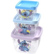Kit 3 Potes Quadrados Stitch 750ml - Plasútil