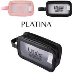 Necessaire Retangular Feminina - Platina 