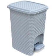 Lixeira Cinza com Pedal Rattan 7Litros 