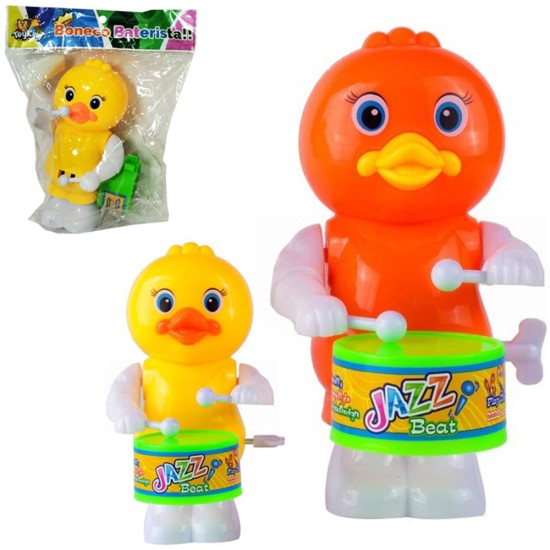 Pato com Tambor a Corda – Brinquedo Infantil Colorido