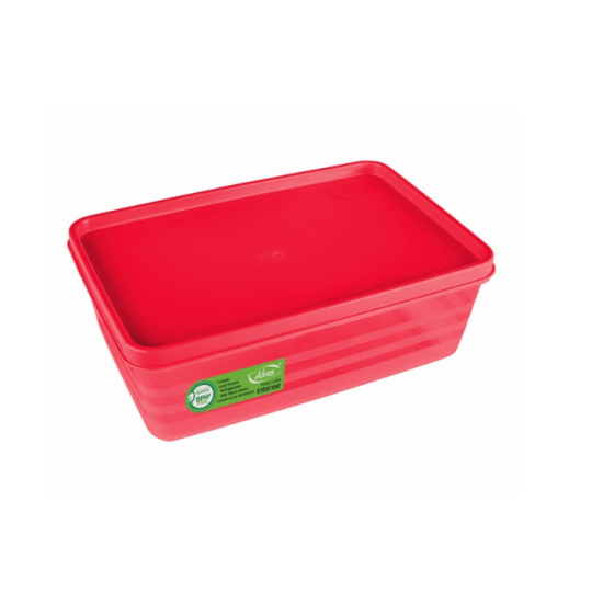 Pote Retangular Intense 1,4 Litros Vermelho Translúcido - Alves Pote Retangular Intense 1,4 Litros Vermelho Translúcido - Alves