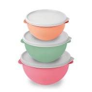 Kit 3 Potes Redondos De Plástico Cores Sortidas