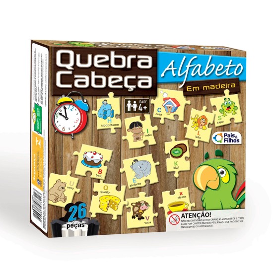 Q.CABECA 26PCS ALFABETO - MADEIRA