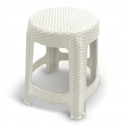 Banqueta Premium Rattan Branca