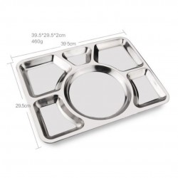 Bandeja Inox Com 6 Divisórias 