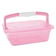 Organizador Infantil Rosa Translucido 3 Litros