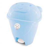 Lixeira Ursinho Com Pedal 12 Litros  Azul Bebê