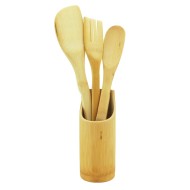 Jogo De Utensílios Em Bambu 4 Unidades 