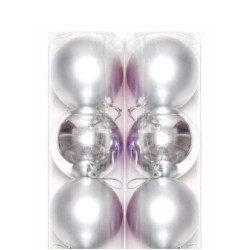 BOLA NATAL LISA 7CM PRATA FARTEX NTB1804P