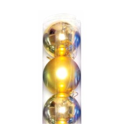NATAL BOLA LISA 7CM DOURA C/6 RIO DE OURO-NT