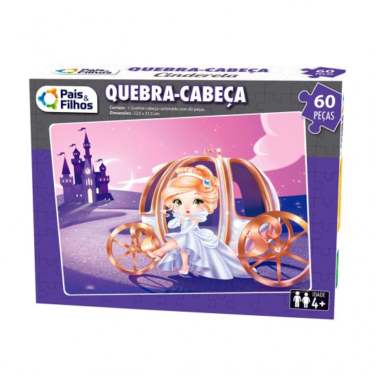 Quebra-Cabeça Cinderela 60 Peças Quebra-Cabeça Cinderela 60 Peças