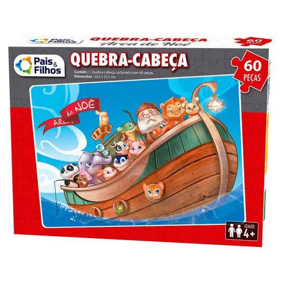 Quebra-Cabeça Arca De Noé 60 Peças 