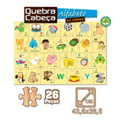 Q.CABECA 26PCS ALFABETO - MADEIRA