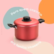 Caldeirão Reto Antiaderente Cereja 