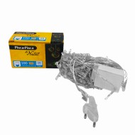 Pisca Pisca Cascata 100 LED Amarelo Com Fio Transparente 127V