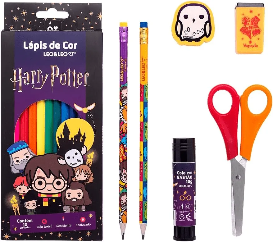 Kit Lápis 12 Cores Harry Potter - Leonora 