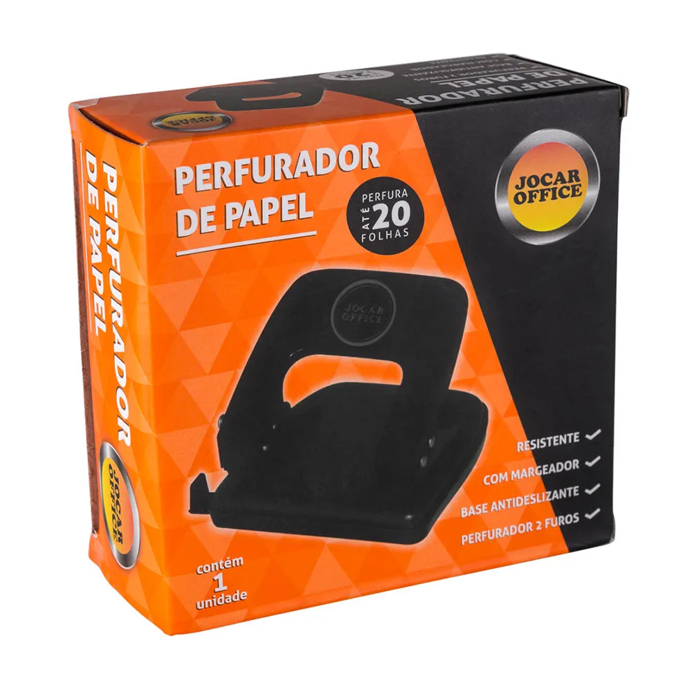 Perfurador de Metal Preto - Jocar Office