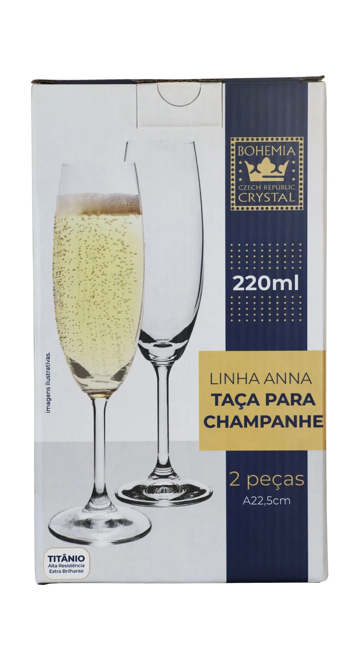 Conjunto de 02 Taças para Champagne Bohemia – 220ml