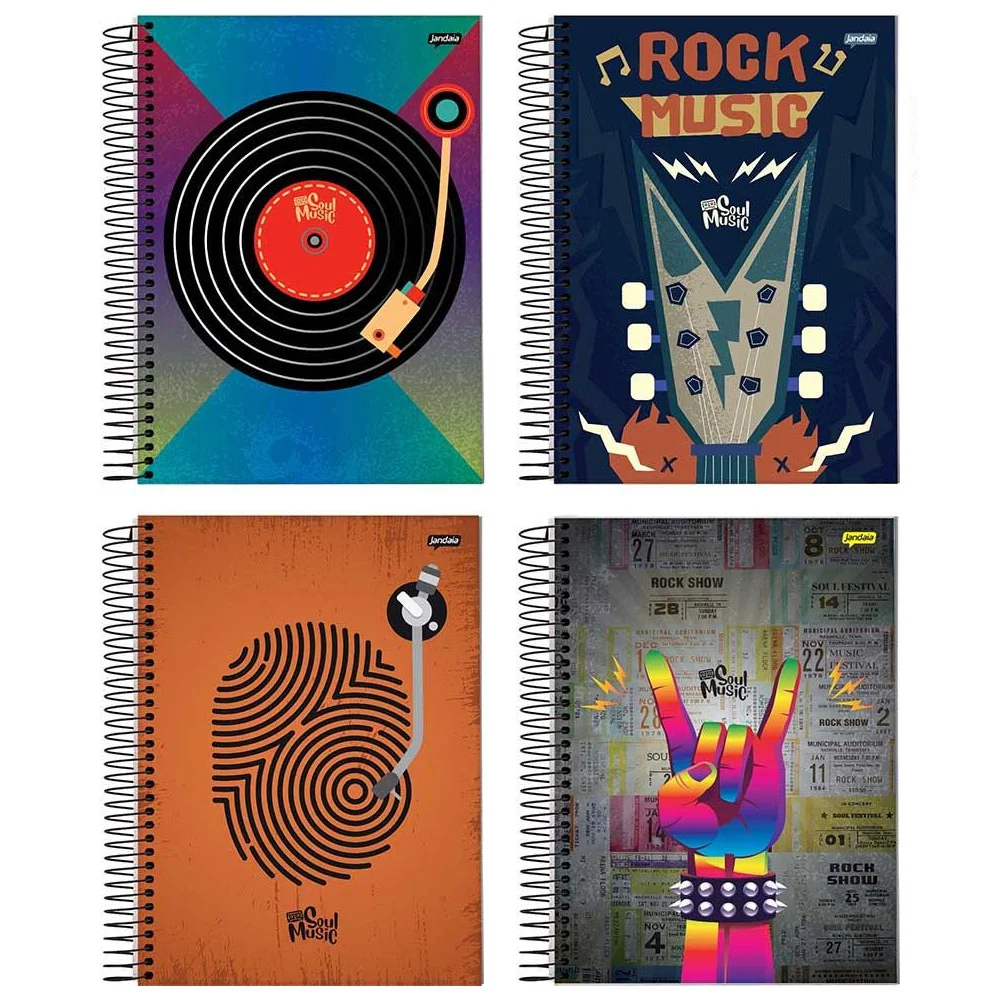 Caderno Espiral Universitário 15 Matérias Soul Music - Jandaia