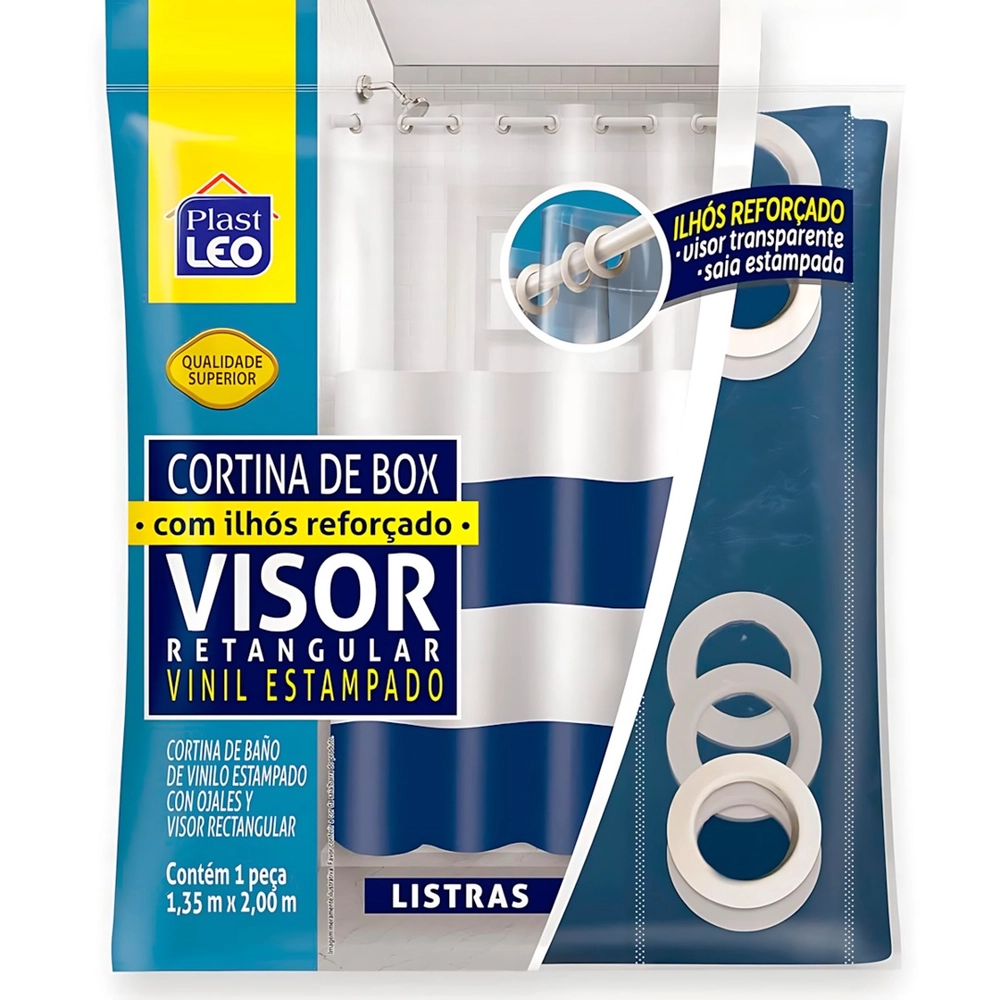 Cortina para Box com Visor – Plast Leo