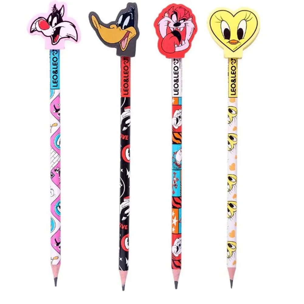 Lápis Looney Tunes com Borracha – Grafite HB (2,2mm)