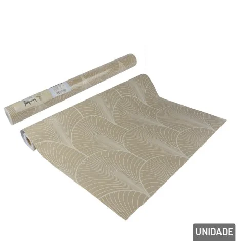 Papel de Parede 45cm x 5m Linha Geométrica Bege - DCARTE