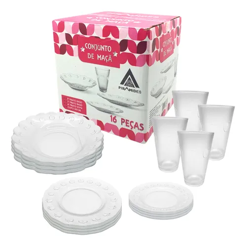  Aparelho de Jantar 16 Peças – Modelo Maçã – Click House