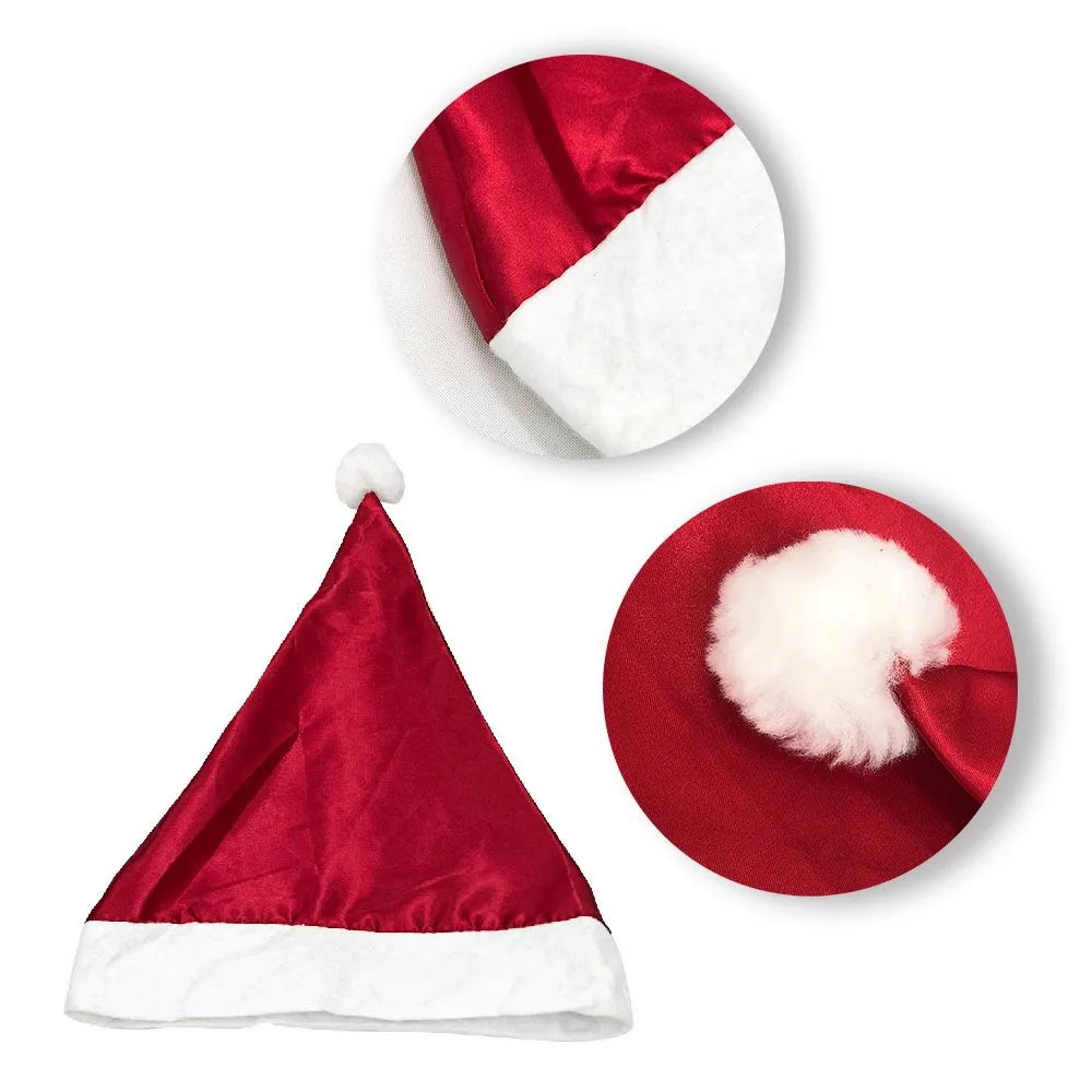 Gorro de Papai Noel Cetim Vermelho e Branco Gorro de Papai Noel Cetim Vermelho e Branco