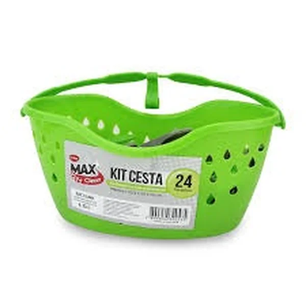 Kit Cesta e 24 Prendedores de Plástico - CLINK