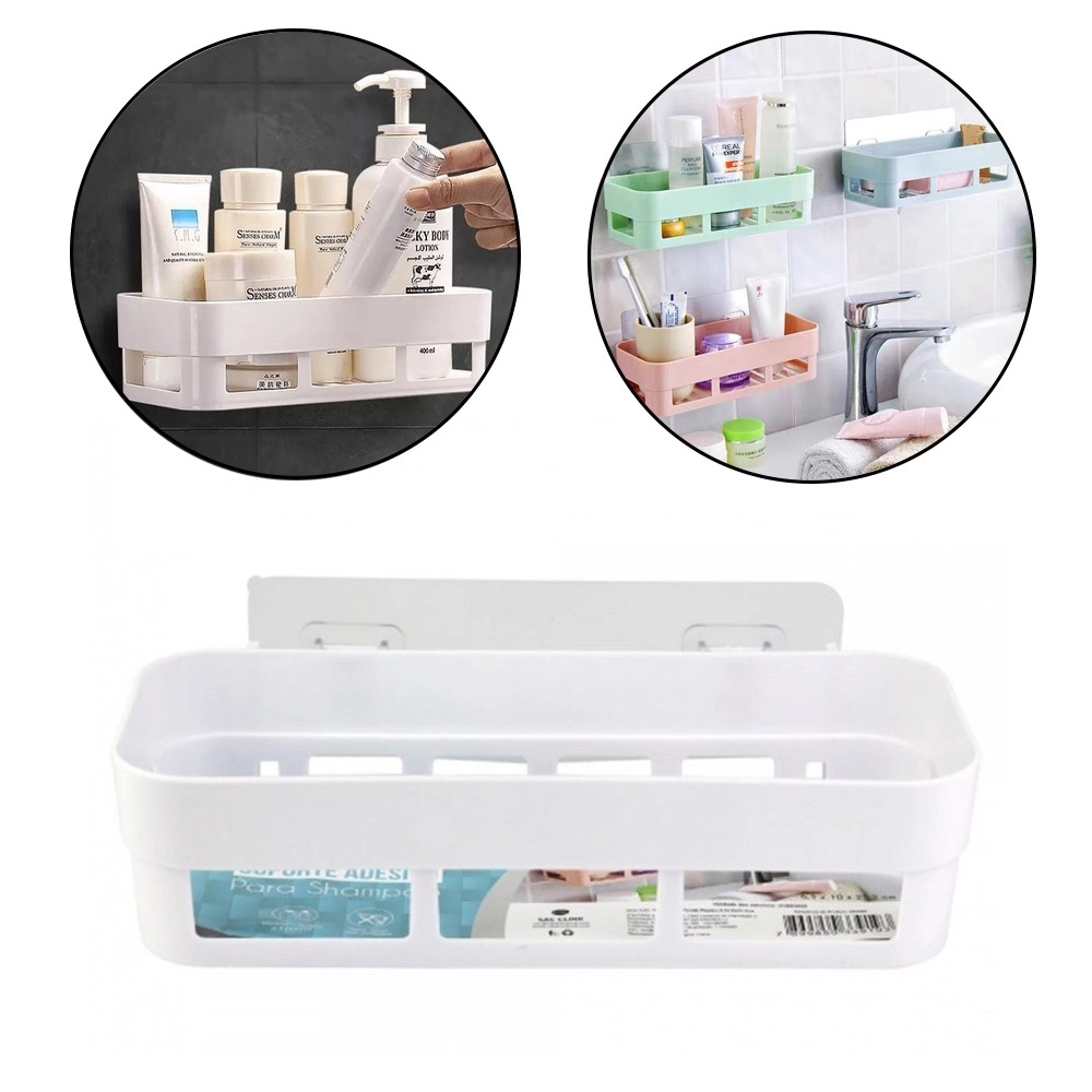 Organizador de Plástico Retangular com Autoadesivo Multiuso 