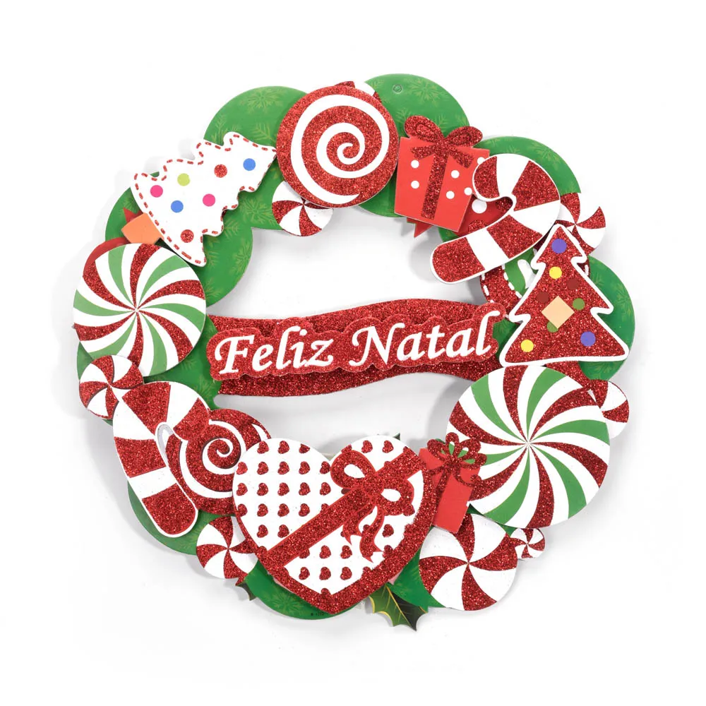 Enfeite Natalino Guirlanda Feliz Natal - 31cm