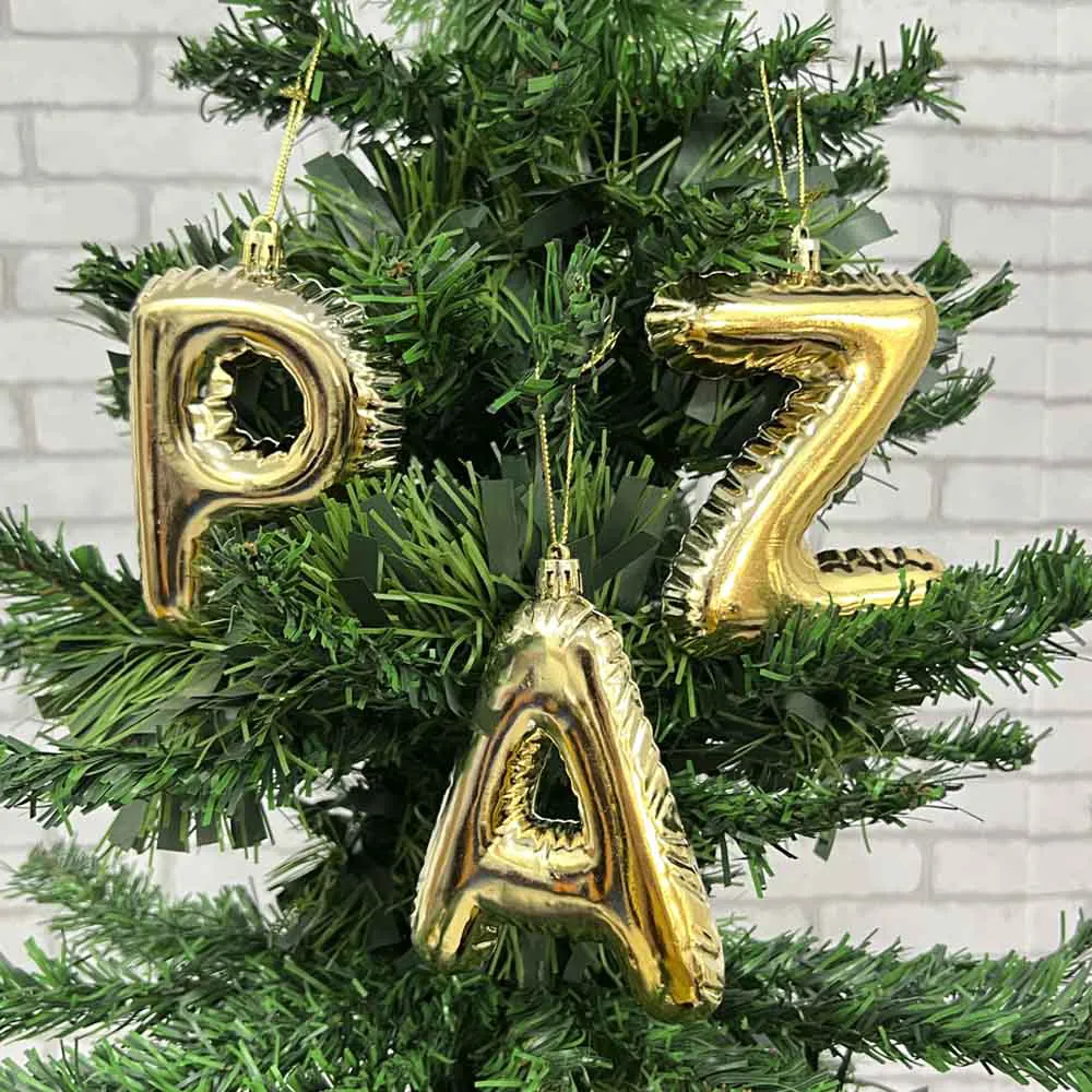 Enfeite de Natal Pendente - Palavra Paz