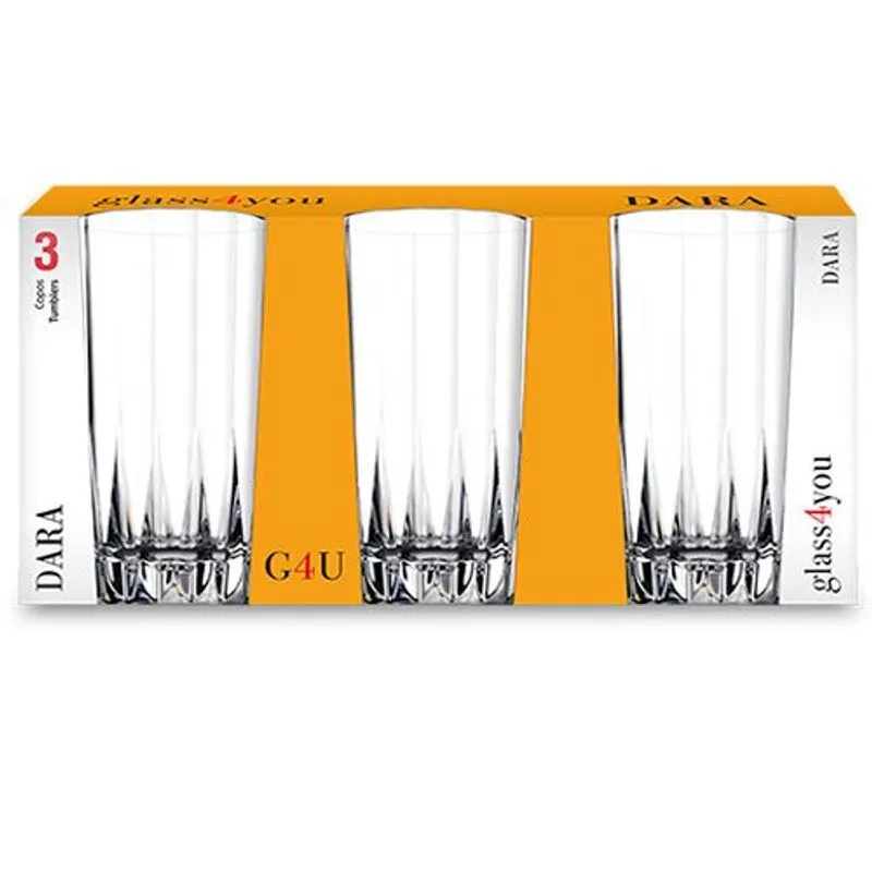 Conjunto de Copos 3 Peças 305ML - Class Home Dara 